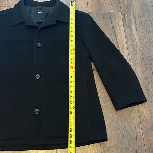 Hugo Boss mens button up wool/cashmere black coat 42R - Picture 4 of 13